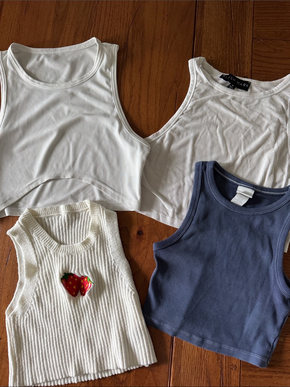 Mixed Lot Crop Tank Set - White, Cream & Navy